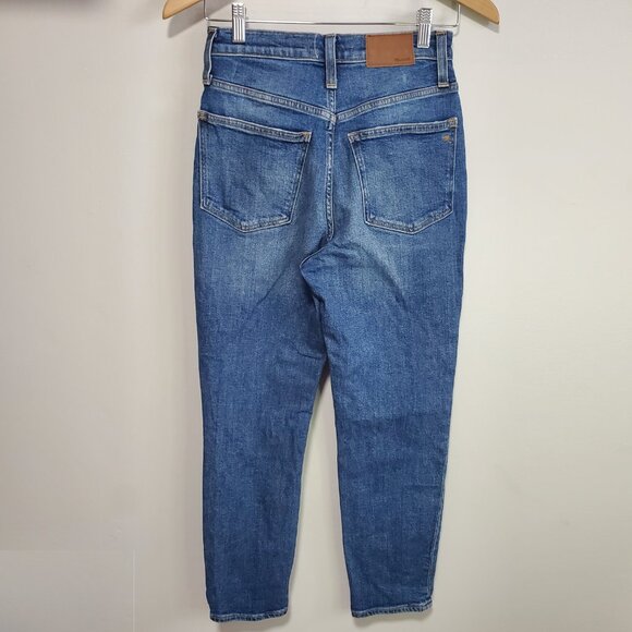 MADEWELL The MomJean Mom Jeans Distressed Hi-Rise Tapered Stretch Women 24 x 26" - Picture 7 of 14
